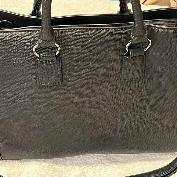 Just Fab Bradley Satchel black size 14.5”L X 10.5” H X 5.5” D almost new new - Picture 14 of 16